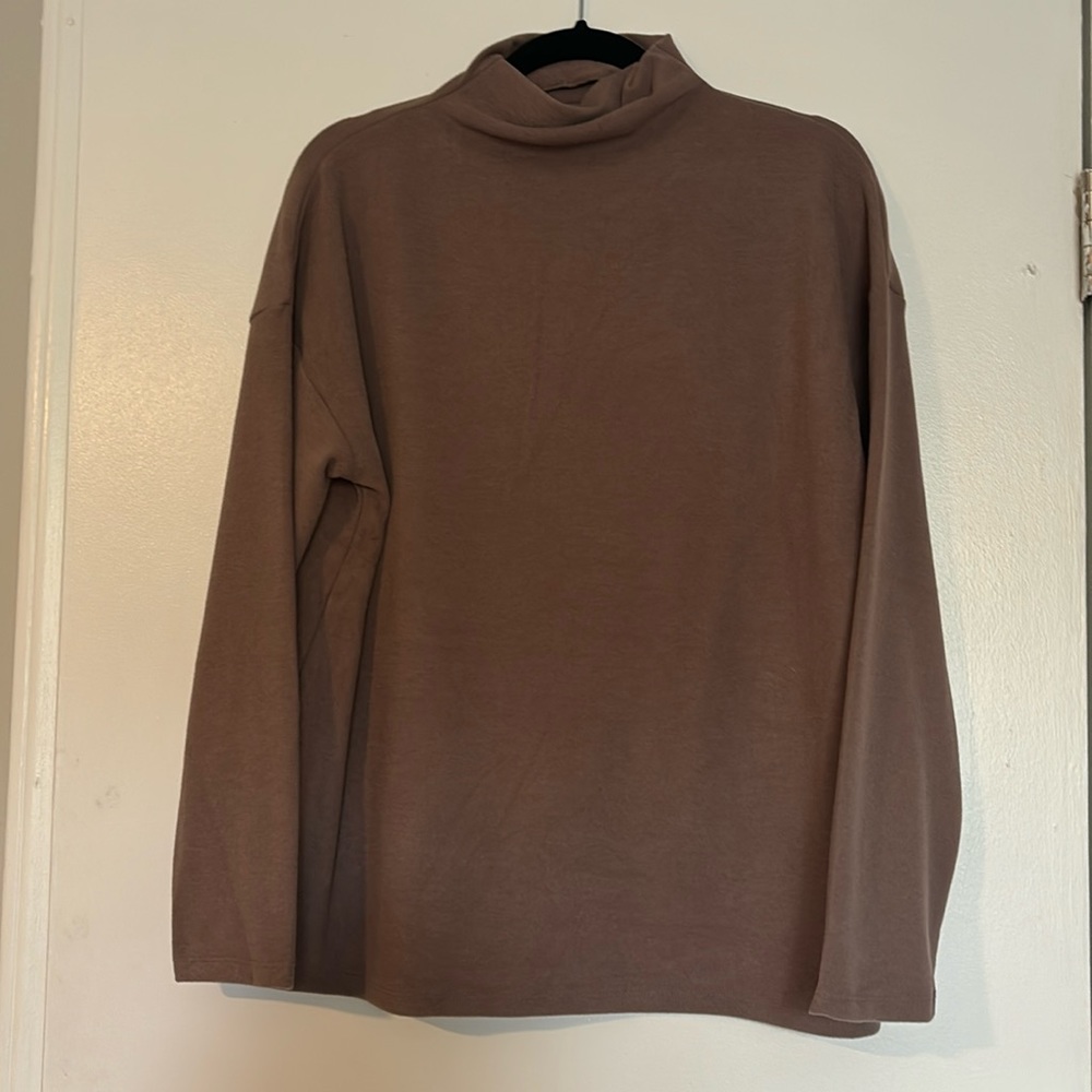 Tan mock neck
